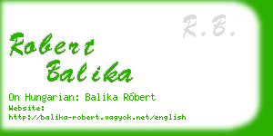 robert balika business card