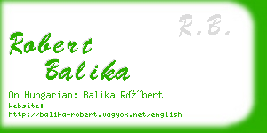 robert balika business card